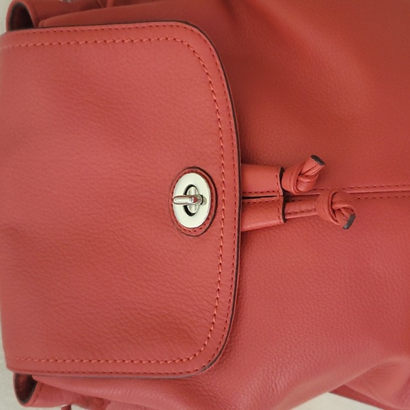 Coach Red Pebble Leather F24385 Sling Backpack